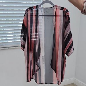 Striped Sheer Kimono Lightweight Summer Nwot
